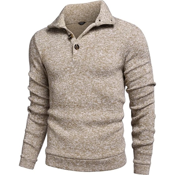 Mens Polo Sweater Other - Mens New Shawl Collar Long Sleeve Sweater Multiple Sizes